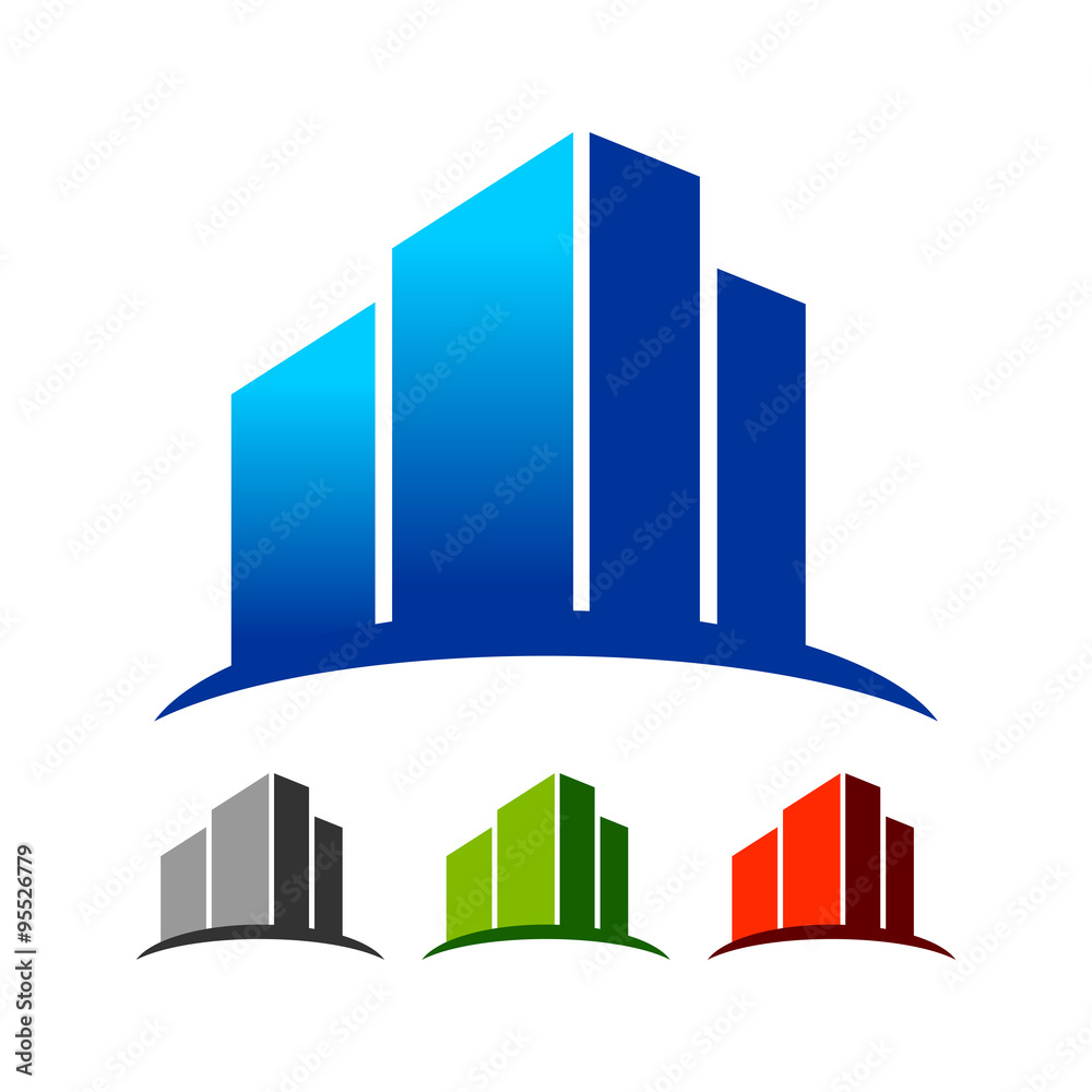 Abstract Commercial Skyline Building Logo Template