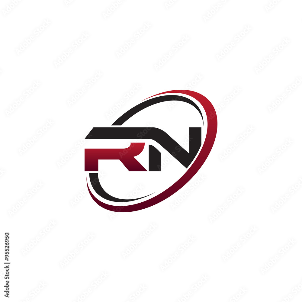 Modern Initial Logo Circle RN Modern Initial Logo Circle RN