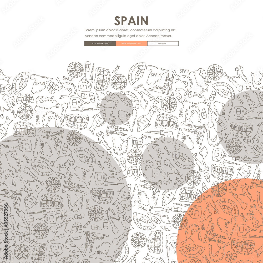 Spain Doodle Website Template Design