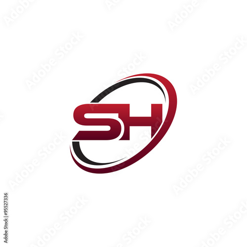 Free Download Modern Initial Logo Circle SH - GFXLoad