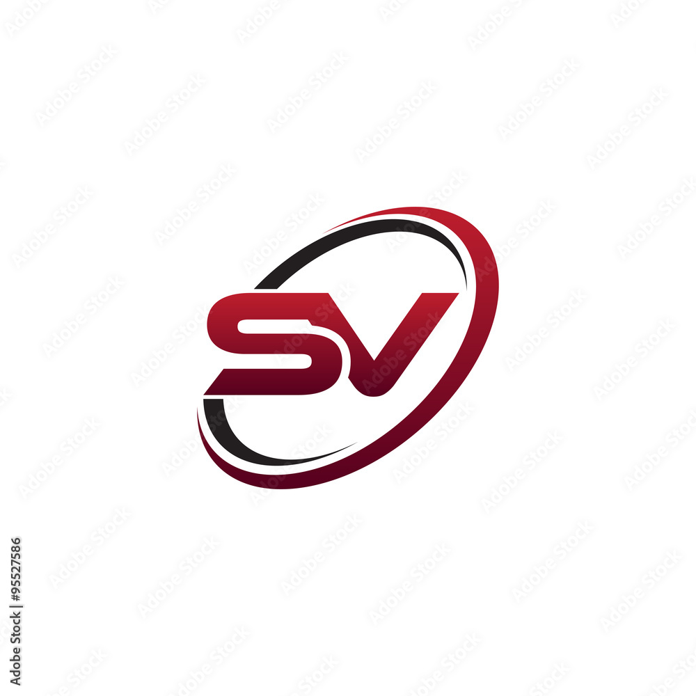 Modern Initial Logo Circle SV Modern Initial Logo Circle SV