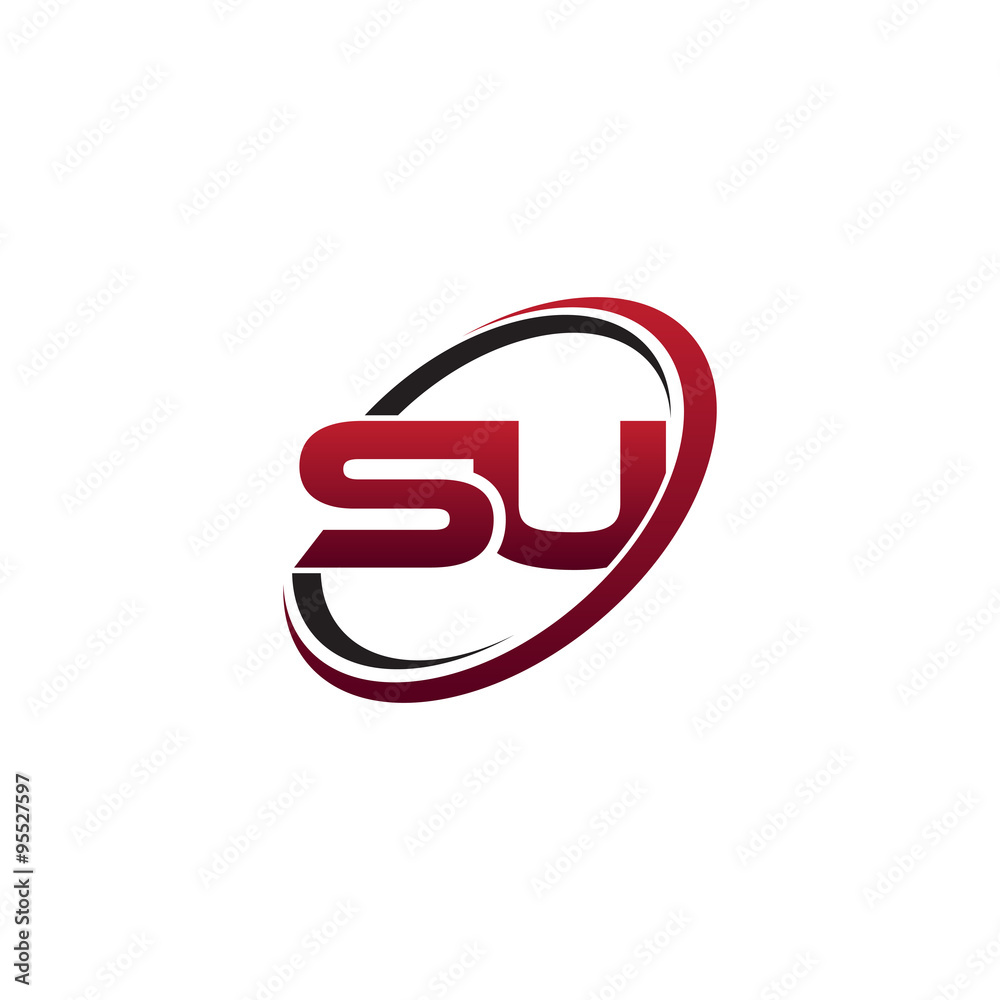 Modern Initial Logo Circle SU Modern Initial Logo Circle SU