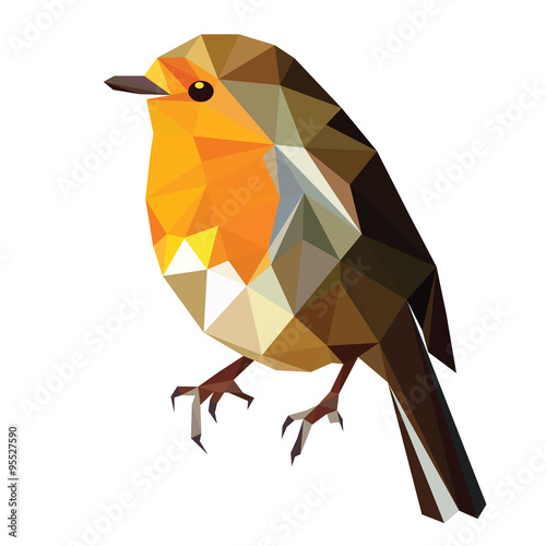 low poly bird vector