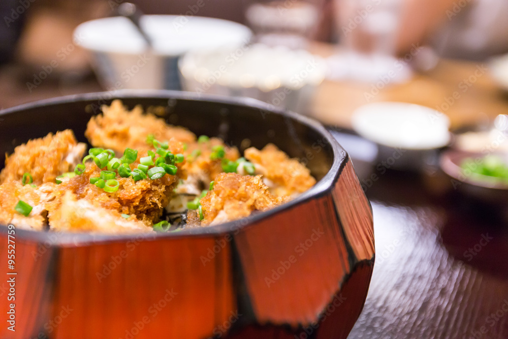 pork with rice in bowl pork with rice in bowl