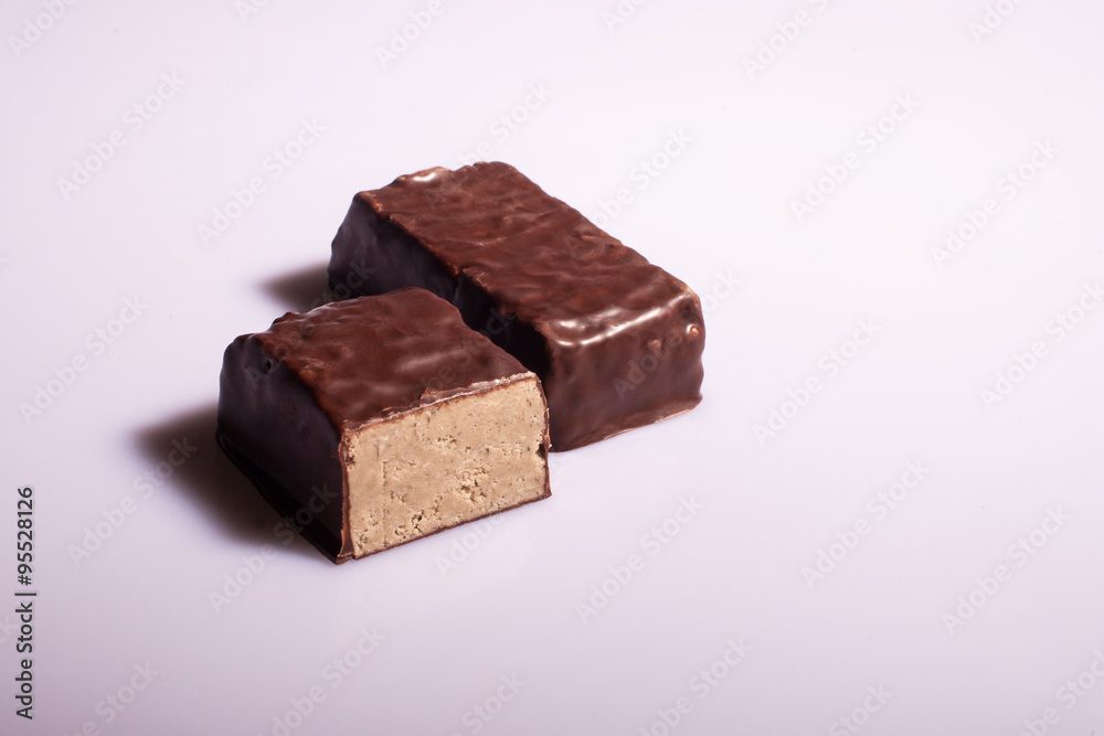halva cake on a white background