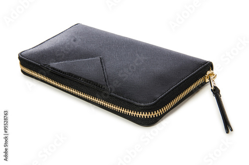 Black wallet isolated on the white