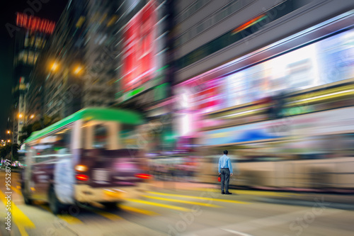 Motion blurred city background in hong Kong business district © Earnest Tse