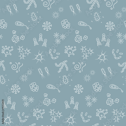 Seamless bacterium pattern. Vector illustration