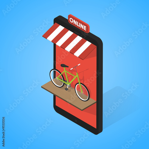 Mobile supermarket internet commerce concept.