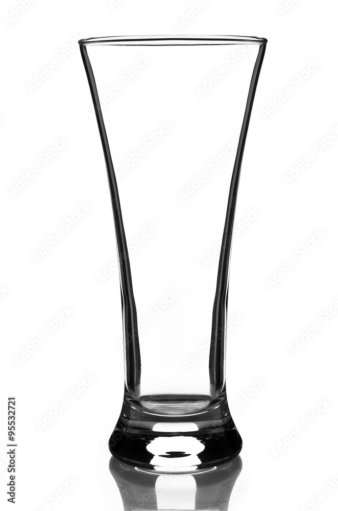Empty glass for beer, juice or cocktail isolated on white