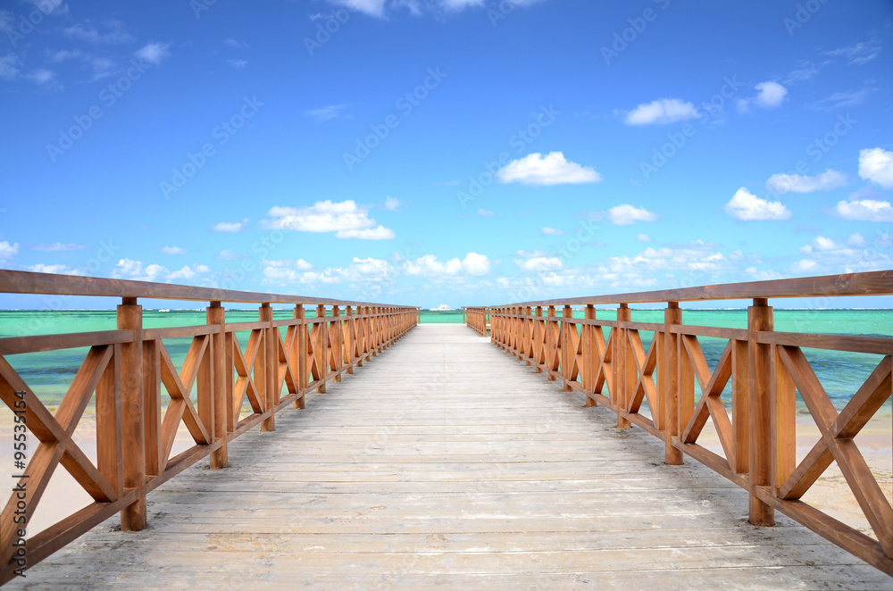 Caribbean Jetty and exotic beach