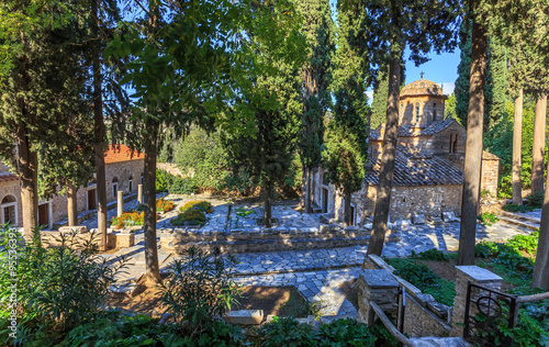 byzantine monastery in Kaisariani, Athens, Greece, Europe photo