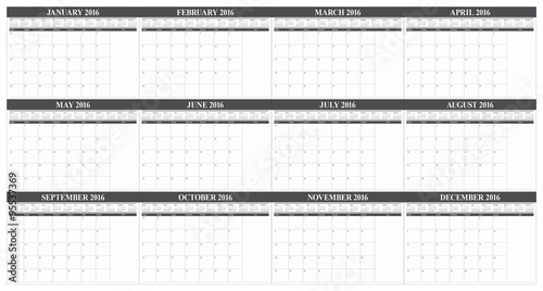 2016 table calendar