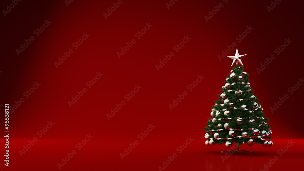 Grüner Tannenbaum mit Stern zu Weihnachten Stock Illustration Adobe Stock