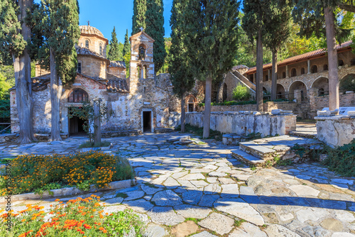 byzantine monastery in Kaisariani, Athens, Greece, Europe