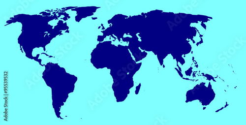 World Silhouette In Blue