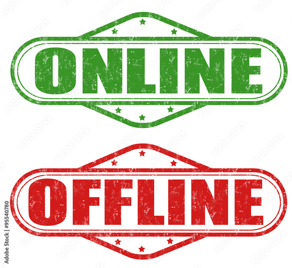 Online and offline stamp Stock Vector | Adobe Stock