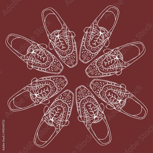 oxfords shoes, doodle hipster lace-Ups shoes