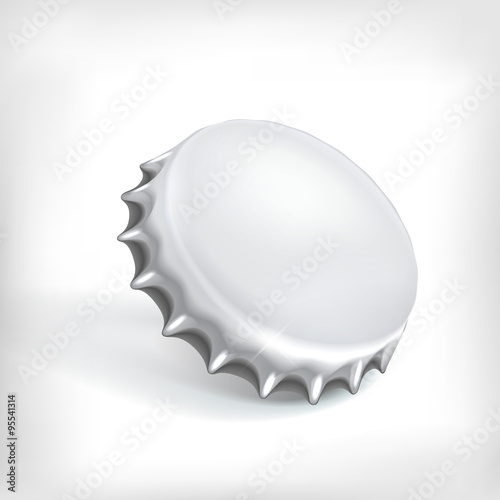 Realistic metallic bottle cap