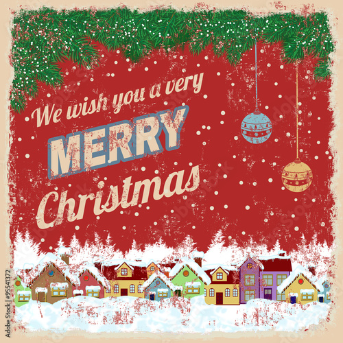 Merry Christmas retro poster