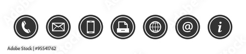 Contact us - set of dark grey buttons