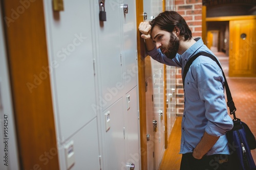 Hipster student feeling the pressure