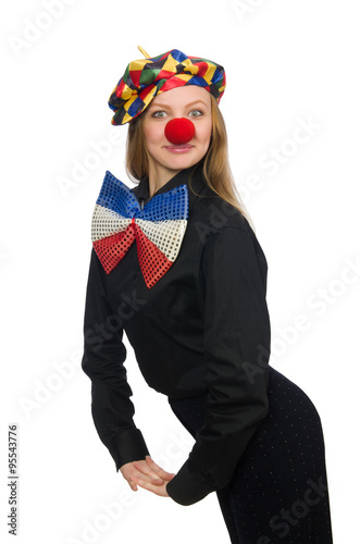 Funny clown isolated on white © Elnur