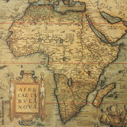 antique map map of Africa by dutch cartographer Abraham Ortelius 