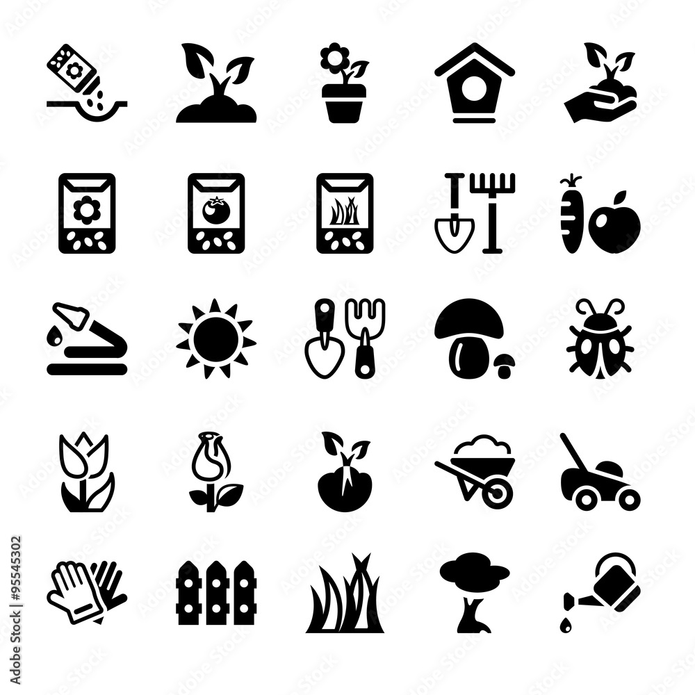 Fototapeta premium garden icons set