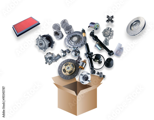 Many spare parts flying out of the box