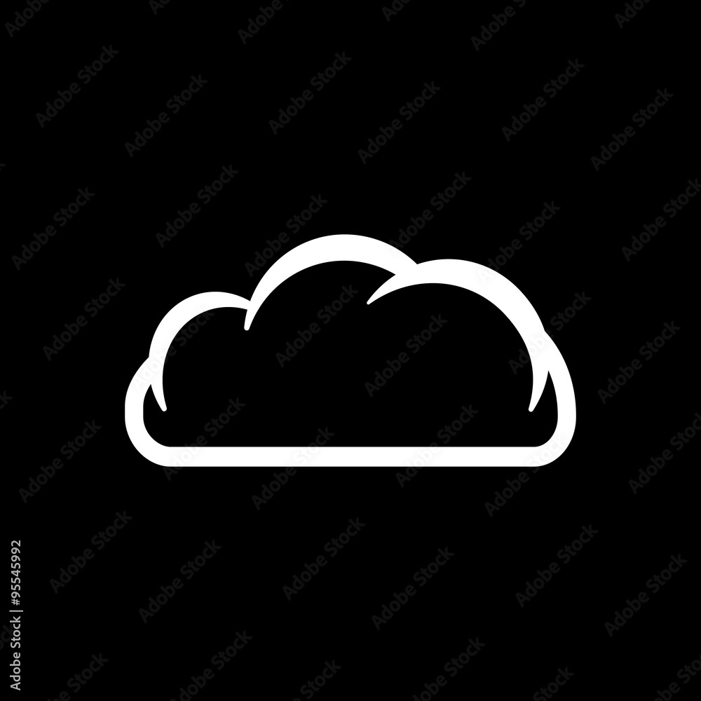The cloud icon. Cloud symbol. Flat The cloud icon. Cloud symbol. Flat