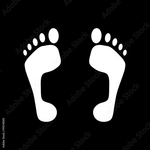 The footprint icon. foot symbol. Flat