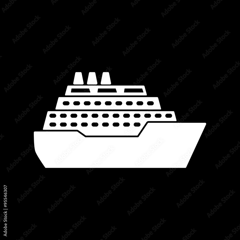 The ship icon. Travel symbol. Flat The ship icon. Travel symbol. Flat