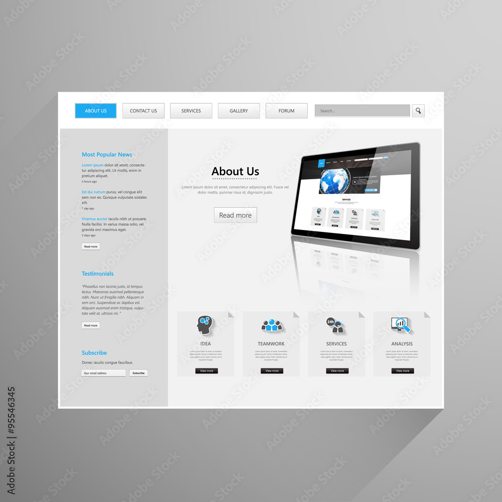 Modern Clean Business Website Template Design, Editable Vector Illustration. Modern Clean Business Website Template Design, Editable Vector Illustration.