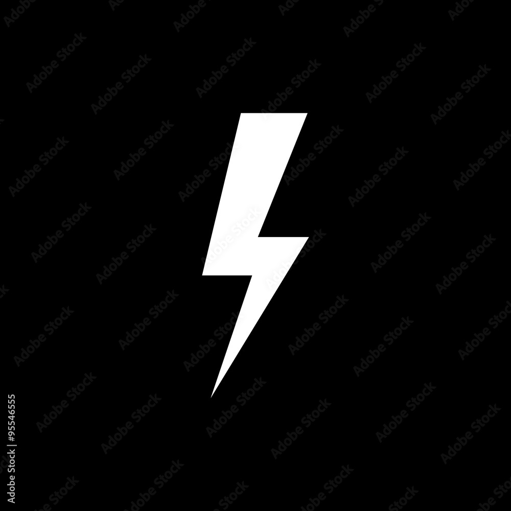 The lightning icon. Power symbol. Flat The lightning icon. Power symbol. Flat