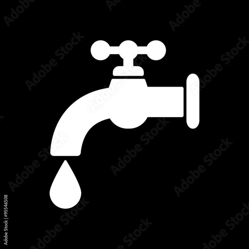 The tap water icon. Water symbol. Flat