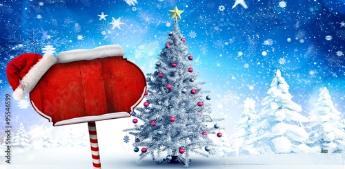 Canvas Print Composite image of santa sign