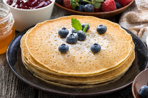 crepes with fresh berries and jam