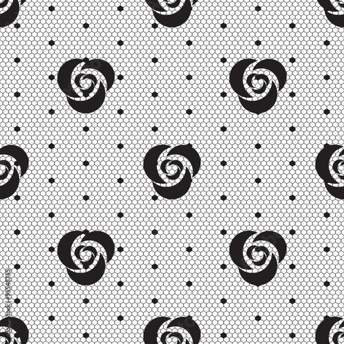 Dot rose lace seamless pattern net.