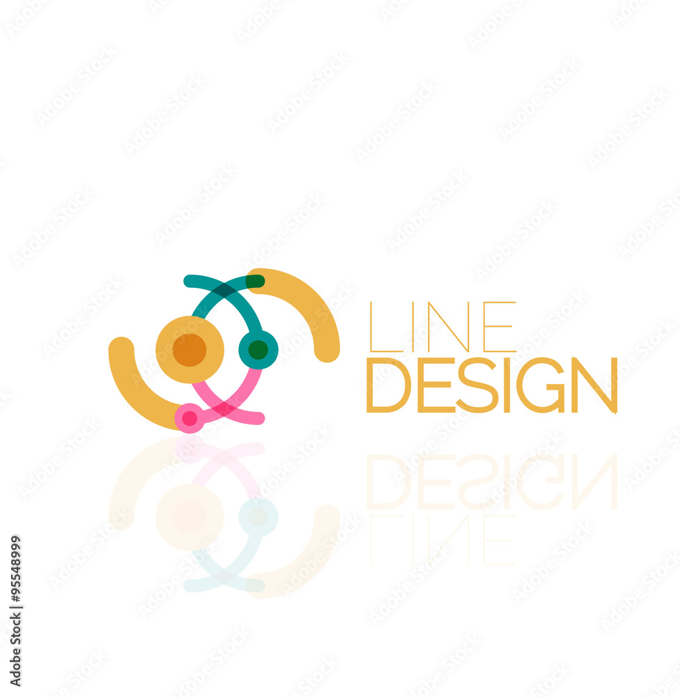 Vector swirl and circles outline minimal abstract geometric logo Vector swirl and circles outline minimal abstract geometric logo