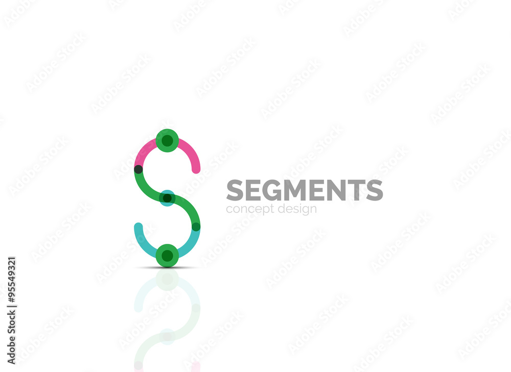 Obraz premium Vector outline minimal abstract geometric logo