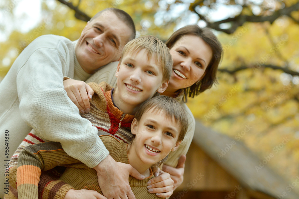 Fototapeta premium Portrait of family relaxing