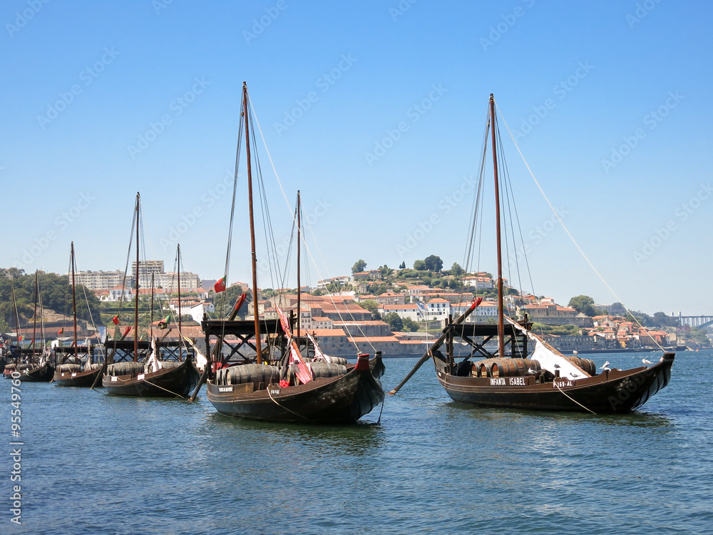 Rabelo boats on Douro River, Porto