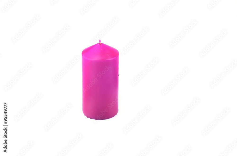 Pink candle isolated on white background Pink candle isolated on white background