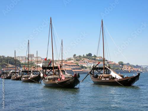 Rabelo boats on Douro River, Porto