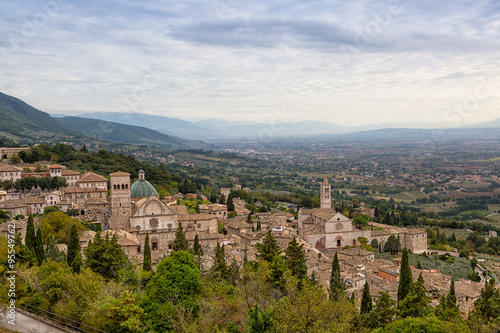 Top view to Assisi  Umbria  Italy