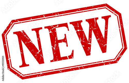 new square red grunge vintage isolated label