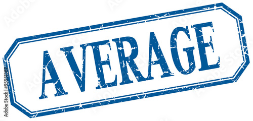 average square blue grunge vintage isolated label