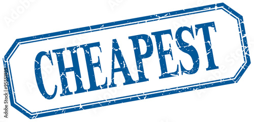 cheapest square blue grunge vintage isolated label