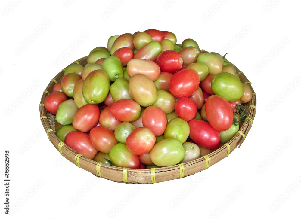 bulk of tomato with white background